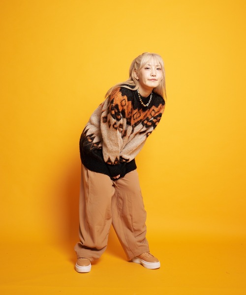 GALLIS ADDICTION(ガリスアディクション)の「GA MOHAIR-総柄 KNIT CREW(ニット/セーター・メンズ・ブラック/ベージュ/サックスブルー/アイボリー・FREE)」の20枚目の写真