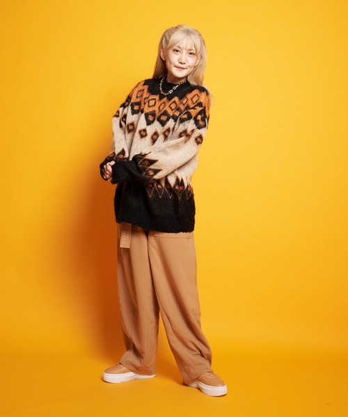 GA MOHAIR-総柄 KNIT CREW（ニット/セーター）｜GALLIS ADDICTION