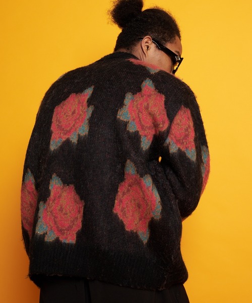 GALLIS ADDICTION(ガリスアディクション)の「GA MOHAIR-総柄 KNIT CREW(ニット/セーター・メンズ・ブラック/ベージュ/サックスブルー/アイボリー・FREE)」の7枚目の写真
