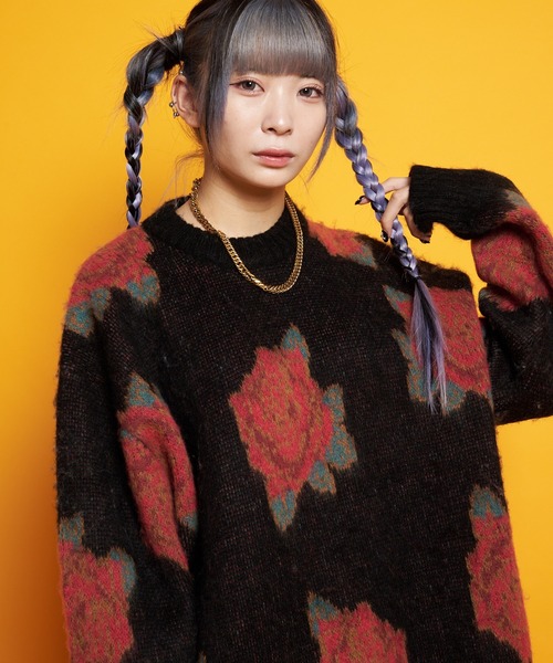 GALLIS ADDICTION(ガリスアディクション)の「GA MOHAIR-総柄 KNIT CREW(ニット/セーター・メンズ・ブラック/ベージュ/サックスブルー/アイボリー・FREE)」の15枚目の写真