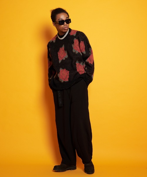 GALLIS ADDICTION(ガリスアディクション)の「GA MOHAIR-総柄 KNIT CREW(ニット/セーター・メンズ・ブラック/ベージュ/サックスブルー/アイボリー・FREE)」の8枚目の写真