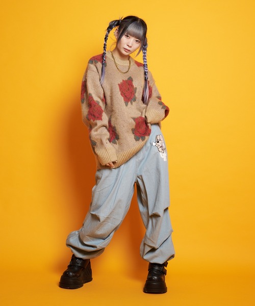 GALLIS ADDICTION(ガリスアディクション)の「GA MOHAIR-総柄 KNIT CREW(ニット/セーター・メンズ・ブラック/ベージュ/サックスブルー/アイボリー・FREE)」の10枚目の写真