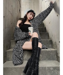 ミックスニットコーディガン