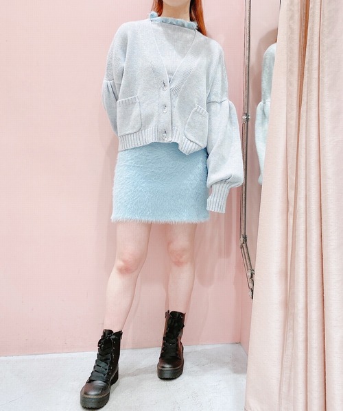 lilLilly（リルリリー）の「シャギーニットスカート（スカート・レディース・ホワイト/ピンク/ブルー・FREE）」の8枚目の写真