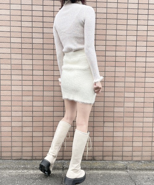 lilLilly（リルリリー）の「シャギーニットスカート（スカート・レディース・ホワイト/ピンク/ブルー・FREE）」の15枚目の写真