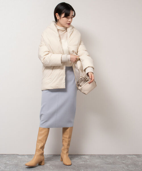 NOLLEY’S（ノーリーズ）の「◇【WEB限定】ライトタフタダウンショールカラージャケット（ダウンジャケット/コート・レディース・カーキ/ブラック/オフホワイト・FREE）」の18枚目の写真