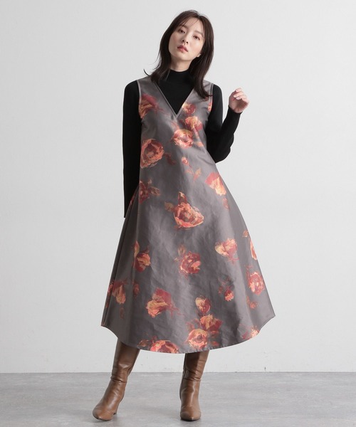 Andemiu(アンデミュウ)の「TSUBAKI柄ワンピース173805(ワンピース・レディース・マスタード/チャコールグレー/ブルー・FREE)」の18枚目の写真