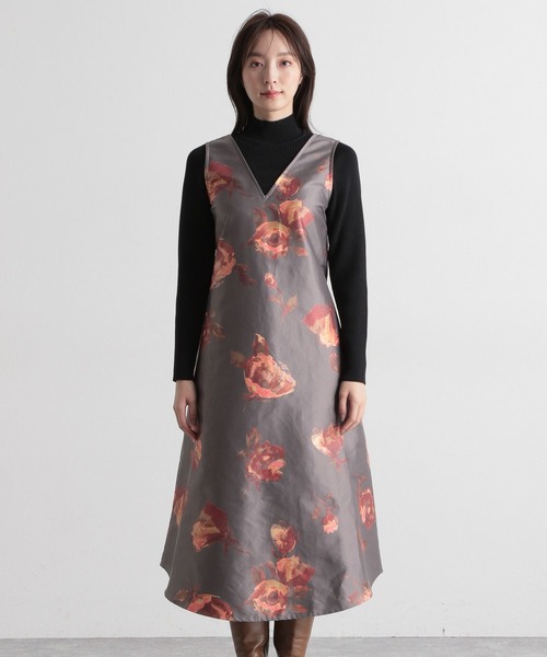 Andemiu(アンデミュウ)の「TSUBAKI柄ワンピース173805(ワンピース・レディース・マスタード/チャコールグレー/ブルー・FREE)」の20枚目の写真