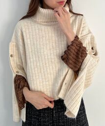 スリットスリーブリブニット
