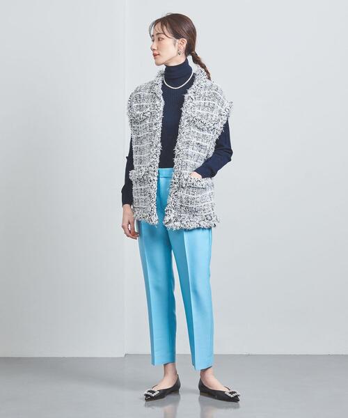 UNITED ARROWS（ユナイテッドアローズ）の「W/SI/CA リブ タートルネック ニット（ニット/セーター・レディース・オフホワイト/グレー/ネイビー・FREE）」の15枚目の写真