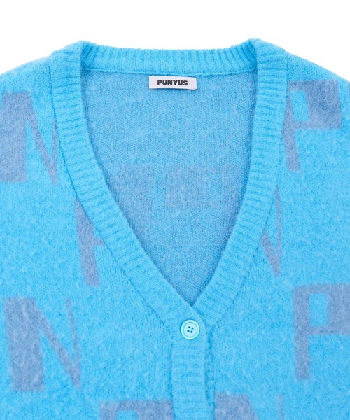 PUNYUS（プニュズ）の「ロゴカーディガン（カーディガン/ボレロ・レディース・ピンク/グリーン/サックスブルー・1/4/3/2）」の4枚目の写真