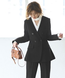 RUIRUE BOUTIQUE | バッククロスケープダブルブレストジャケット＆ストレートパンツフォーマルセレモニースーツ(スーツセット)