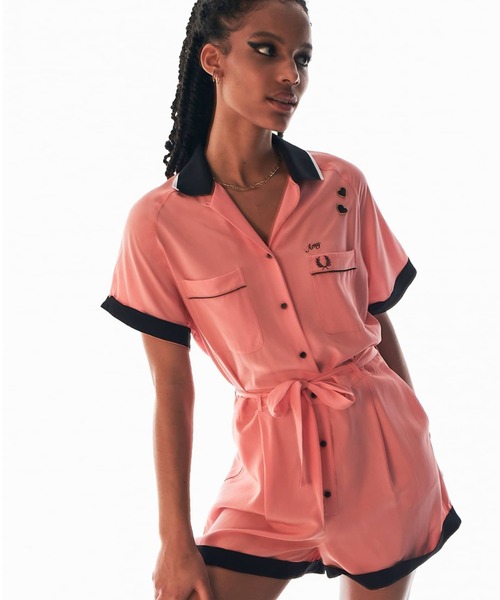 FRED PERRY フレッドペリー×エイミーワインハウス コラボ サロペット FRED PERRY（フレッドペリー）の「Amy Winehouse Button-Through