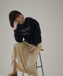 SALON adam et rope' | ロゴプリントクロップドT-CreamyCotton /クリーミーコットン-(ニット/セーター)