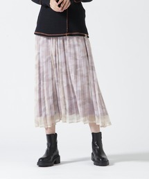 AVIREX | PLEATED CAMOPRINT CHIFFON SKIRT/ プリーツカモプリントシフォンスカート(スカート)