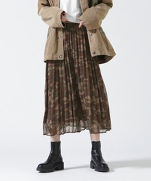 PLEATED CAMOPRINT CHIFFON SKIRT/ プリーツカモプリントシフォンスカート