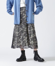 AVIREX | PLEATED CAMOPRINT CHIFFON SKIRT/ プリーツカモプリントシフォンスカート(スカート)