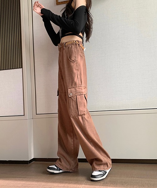 Jewelobe（ジュエローブ）の「サイドベルトカラーデニムカーゴパンツ