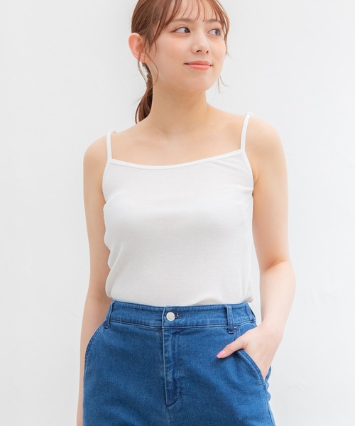 Honeys（ハニーズ）の「インナーキャミソール（キャミソール・レディース・ブラック/ライトグレー/ネイビー/ベージュ/オフホワイト/モカ・L/M/S/LL）」の2枚目の写真
