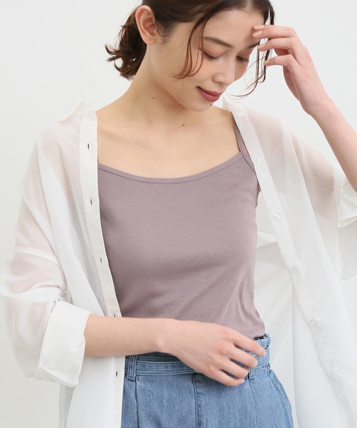 Honeys（ハニーズ）の「インナーキャミソール（キャミソール・レディース・ブラック/ライトグレー/ネイビー/ベージュ/オフホワイト/モカ・L/M/S/LL）」の5枚目の写真