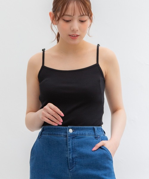 Honeys（ハニーズ）の「インナーキャミソール（キャミソール・レディース・ブラック/ライトグレー/ネイビー/ベージュ/オフホワイト/モカ・L/M/S/LL）」の11枚目の写真