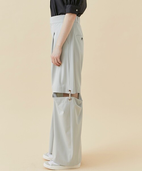 CITY TOKYO(シティトウキョウ)の「カラビナスリットパンツ(その他パンツ・レディース・ライトグレー/ダークグレー・1/2)」の6枚目の写真