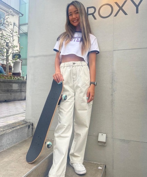 ROXY(ロキシー)の「SLIDE PANTS/ロキシーカーゴパンツ(カーゴパンツ・レディース・ホワイト/パープル/マルチ・MEDIUM/LARGE)」の6枚目の写真