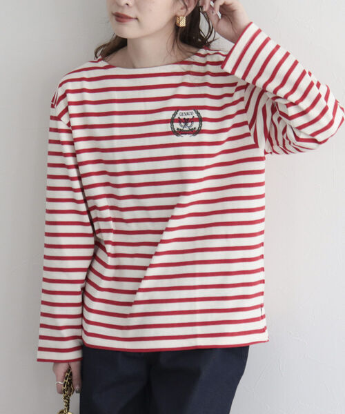 GEVACO（ゲバコ）の「【GEVACO/ゲバコ】ヘビー天竺ボートネック長袖Tシャツ（Tシャツ/カットソー・レディース・レッド系その他/ブルー系その他/ブルー系その他3・38）」の3枚目の写真