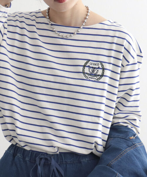 GEVACO（ゲバコ）の「【GEVACO/ゲバコ】ヘビー天竺ボートネック長袖Tシャツ（Tシャツ/カットソー・レディース・レッド系その他/ブルー系その他/ブルー系その他3・38）」の5枚目の写真