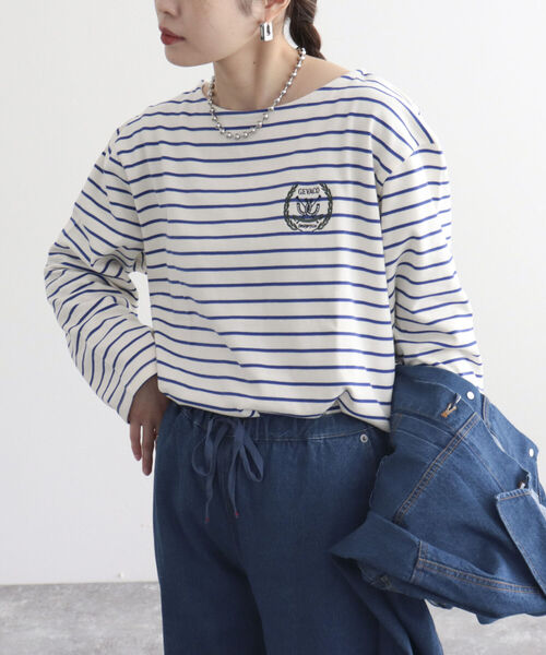 GEVACO（ゲバコ）の「【GEVACO/ゲバコ】ヘビー天竺ボートネック長袖Tシャツ（Tシャツ/カットソー・レディース・レッド系その他/ブルー系その他/ブルー系その他3・38）」の6枚目の写真