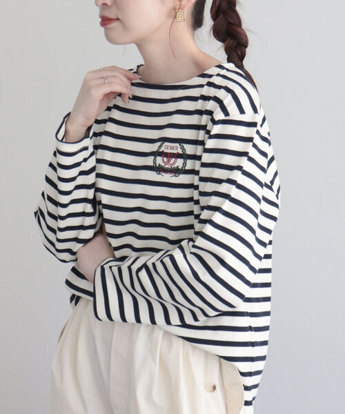 GEVACO（ゲバコ）の「【GEVACO/ゲバコ】ヘビー天竺ボートネック長袖Tシャツ（Tシャツ/カットソー・レディース・レッド系その他/ブルー系その他/ブルー系その他3・38）」の12枚目の写真