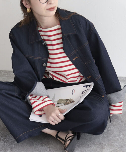 GEVACO（ゲバコ）の「【GEVACO/ゲバコ】ヘビー天竺ボートネック長袖Tシャツ（Tシャツ/カットソー・レディース・レッド系その他/ブルー系その他/ブルー系その他3・38）」の18枚目の写真