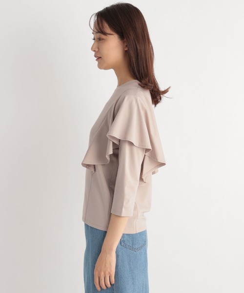 Andemiu（アンデミュウ）の「フレアスリーブカット7S 188367（Tシャツ/カットソー・レディース・オフホワイト/チャコールグレー/ベージュ・FREE）」の11枚目の写真