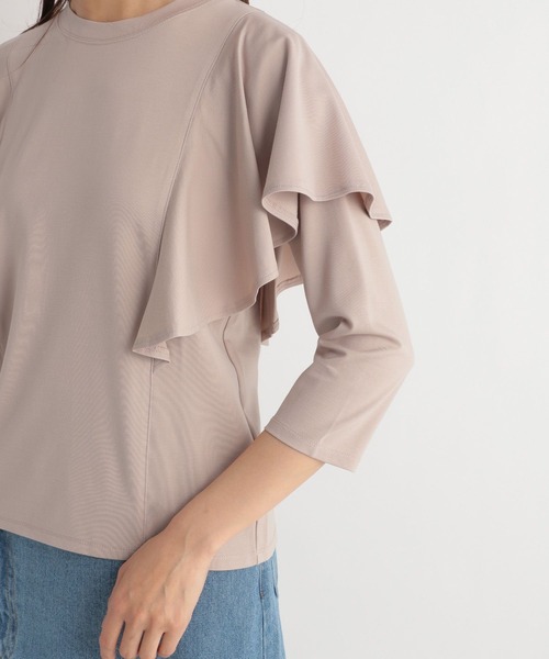 Andemiu（アンデミュウ）の「フレアスリーブカット7S 188367（Tシャツ/カットソー・レディース・オフホワイト/チャコールグレー/ベージュ・FREE）」の15枚目の写真