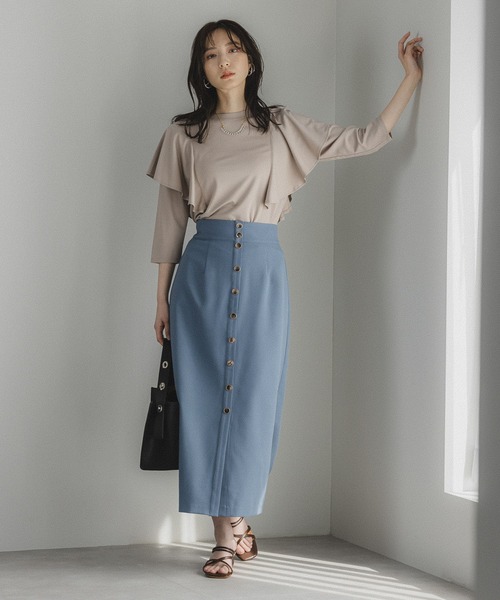 Andemiu（アンデミュウ）の「フレアスリーブカット7S 188367（Tシャツ/カットソー・レディース・オフホワイト/チャコールグレー/ベージュ・FREE）」の21枚目の写真