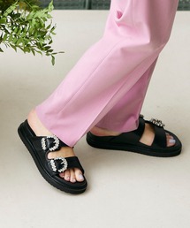 【再登場】厚底ビジューバックルサンダル