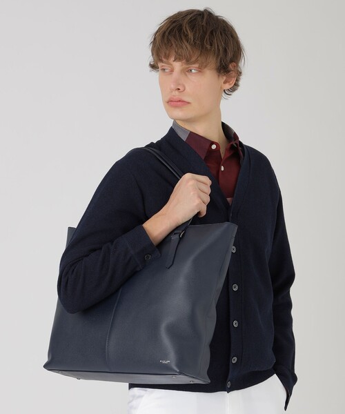 BLACK LABEL CRESTBRIDGE(ブラックレーベル・クレストブリッジ)の「エンボスシュリンクレザートート(トートバッグ・メンズ・ブラック/ネイビー・FREE)」の14枚目の写真