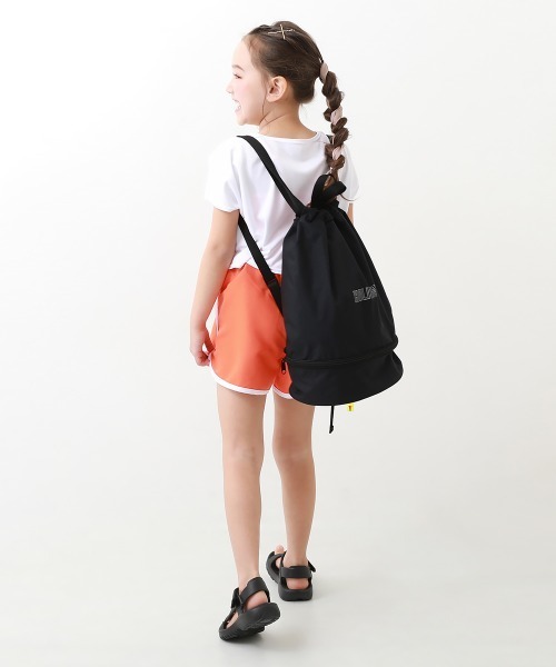 devirock（デビロック）の「ランドセルの上から背負える 2層式 プールバッグ ナップサック（スイムグッズ・キッズ・イエロー系その他/ブラック/カーキ/パープル/ネイビー/チャコール/ピンク/ダークオレンジ・ONE SIZE）」の10枚目の写真