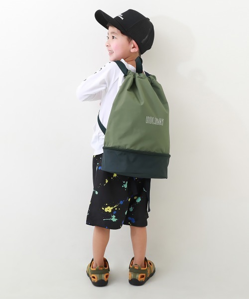 devirock（デビロック）の「ランドセルの上から背負える 2層式 プールバッグ ナップサック（スイムグッズ・キッズ・イエロー系その他/ブラック/カーキ/パープル/ネイビー/チャコール/ピンク/ダークオレンジ・ONE SIZE）」の11枚目の写真