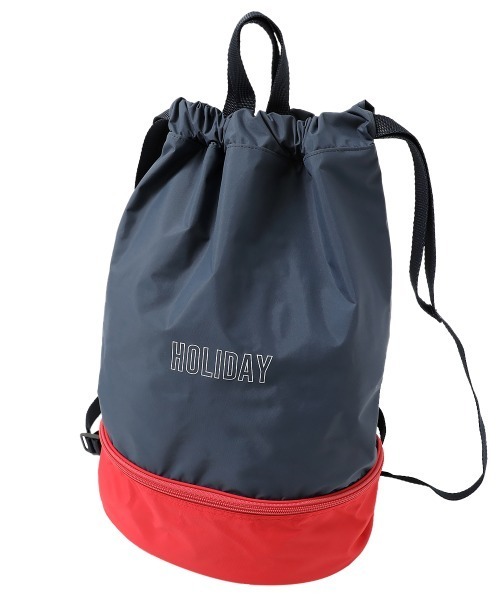 devirock（デビロック）の「ランドセルの上から背負える 2層式 プールバッグ ナップサック（スイムグッズ・キッズ・イエロー系その他/ブラック/カーキ/パープル/ネイビー/チャコール/ピンク/ダークオレンジ・ONE SIZE）」の13枚目の写真