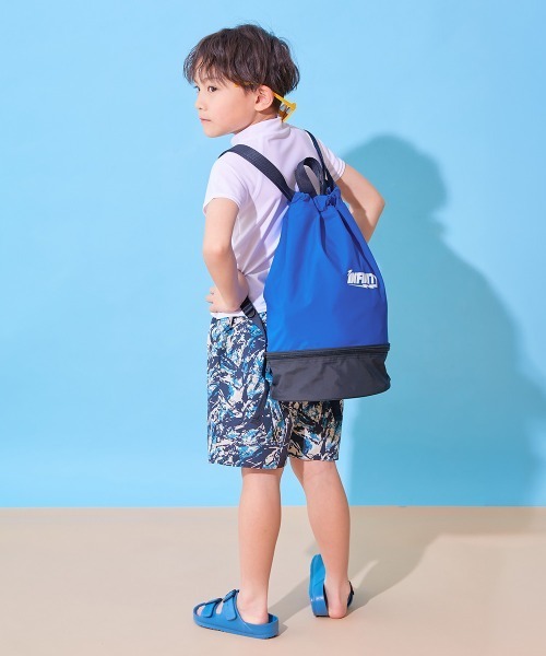 devirock（デビロック）の「ランドセルの上から背負える 2層式 プールバッグ ナップサック（スイムグッズ・キッズ・イエロー系その他/ブラック/カーキ/パープル/ネイビー/チャコール/ピンク/ダークオレンジ・ONE SIZE）」の22枚目の写真