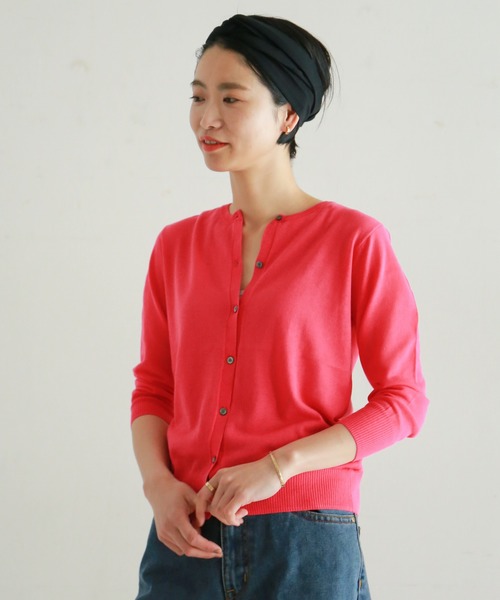 nombre impair - ノンブルアンペール　ハイツイストコットンカーディガン ノンブルアンペール(NOMBRE IMPAIR）ハイツイストコットンクルー