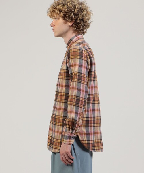 Bagutta(バグッタ)の「BAGUTTA Brooklyn コットンネル チェックシャツ(シャツ/ブラウス・メンズ・ピンク系その他2・S)」の4枚目の写真