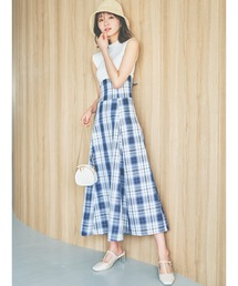 【WEB限定ITEM】チェックノースリーブコルセットワンピース