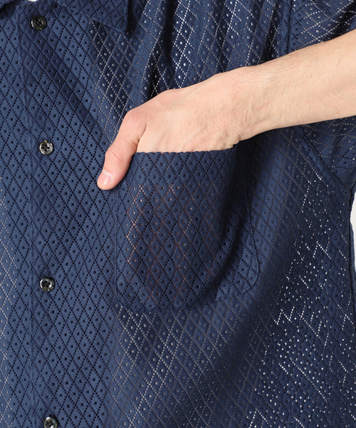 JOURNAL STANDARD relume(ジャーナルスタンダード レリューム)の「ダイヤレース オープンカラー半袖シャツ(シャツ/ブラウス・メンズ・ブルー系その他/イエロー/ブラック・MEDIUM/LARGE)」の22枚目の写真