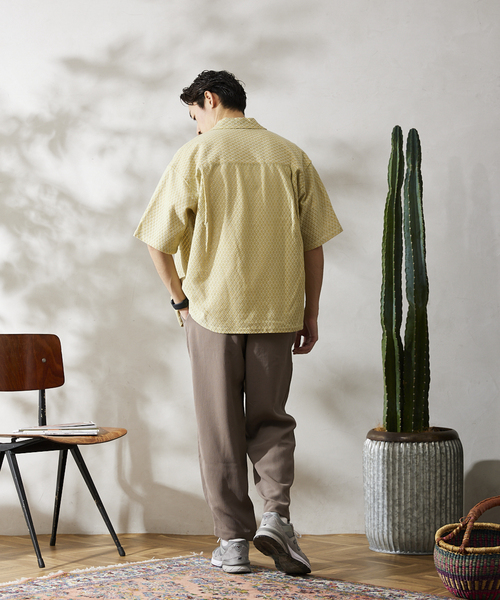 JOURNAL STANDARD relume(ジャーナルスタンダード レリューム)の「ダイヤレース オープンカラー半袖シャツ(シャツ/ブラウス・メンズ・ブルー系その他/イエロー/ブラック・MEDIUM/LARGE)」の14枚目の写真