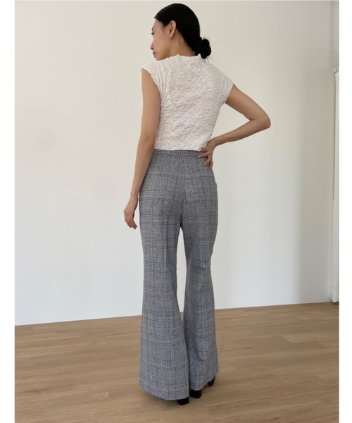 Didot.showroom(ディドット ショールーム)の「センタープレスチェックツイードワイドスラックス(スラックス・レディース・ブラウン/ブルー・S/M)」の4枚目の写真