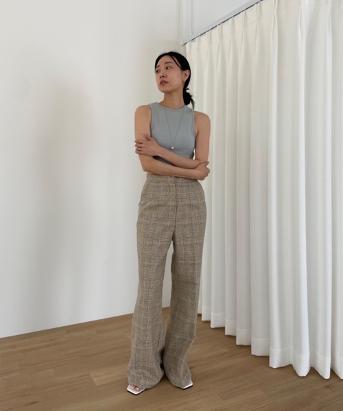 Didot.showroom(ディドット ショールーム)の「センタープレスチェックツイードワイドスラックス(スラックス・レディース・ブラウン/ブルー・S/M)」の11枚目の写真