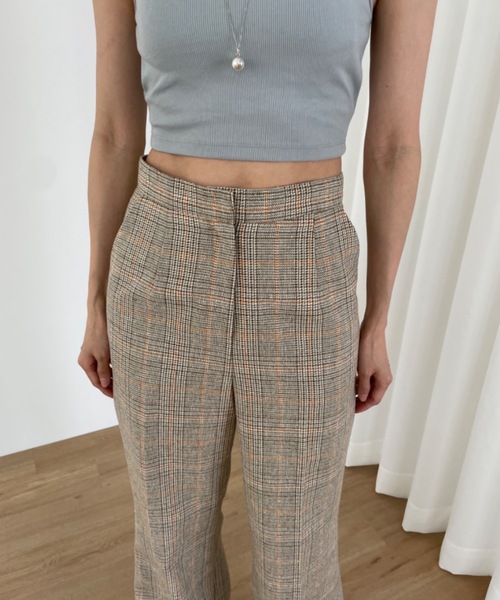 Didot.showroom(ディドット ショールーム)の「センタープレスチェックツイードワイドスラックス(スラックス・レディース・ブラウン/ブルー・S/M)」の12枚目の写真