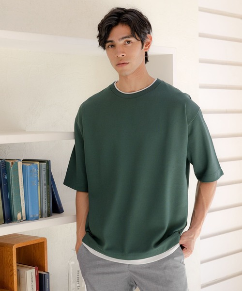 GLOBAL WORK（グローバルワーク）の「クルーネックレイヤード/半袖/163740（Tシャツ/カットソー・メンズ・ブラック/グレー/ミント/オフホワイト/ブルー/グリーン系その他4・X-LARGE/SMALL/MEDIUM/LARGE）」の5枚目の写真